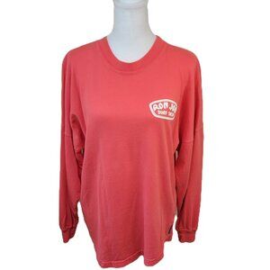 Ron Jon Surf Shop Heavy Weight Long Sleeve T-Shirt Coral Orange W/ Logo Size XS